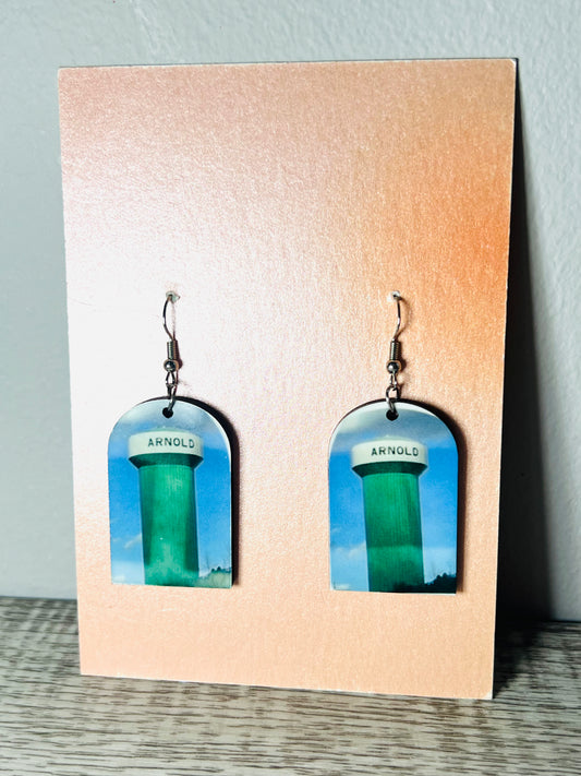 Green Arnold Water Tower Earrings